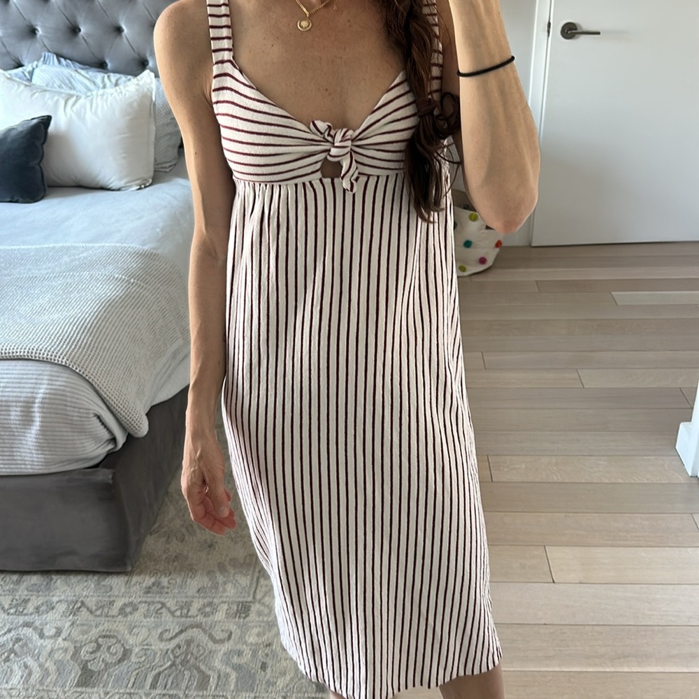 Zara Maroon Striped Dress